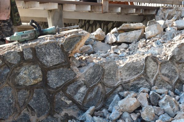 Retaining Wall Demolition in Mishawaka